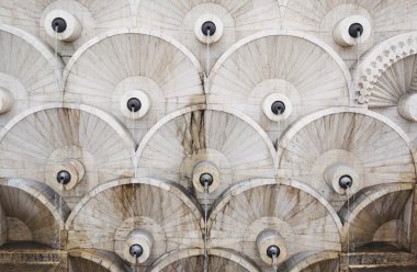 Art arda sıralı bina, Erivan, Ermenistan Close-up soyut daireler
