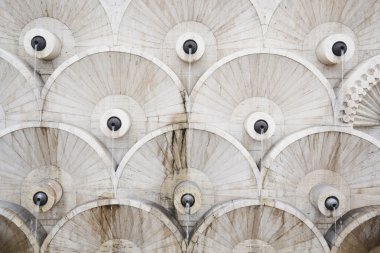 Art arda sıralı bina, Erivan, Ermenistan Close-up soyut daireler