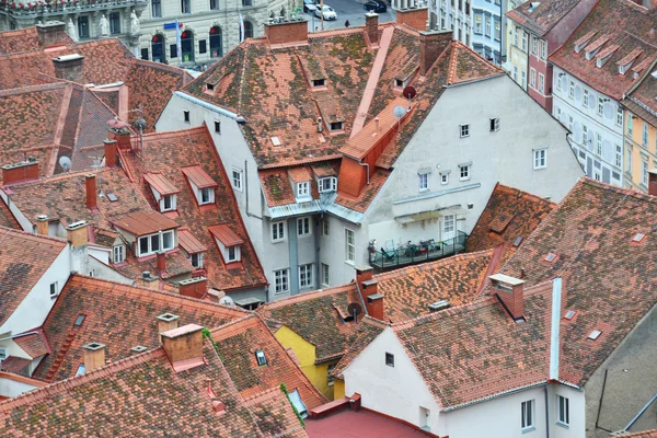 Detail of old orange rooftops — Stock Photo, Image