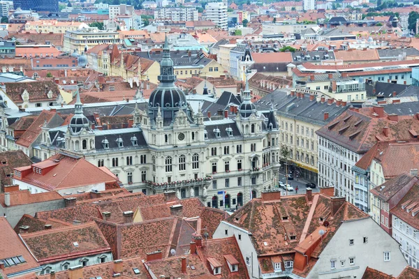 Avusturya, Graz 'ın havadan görünüşü — Stok fotoğraf