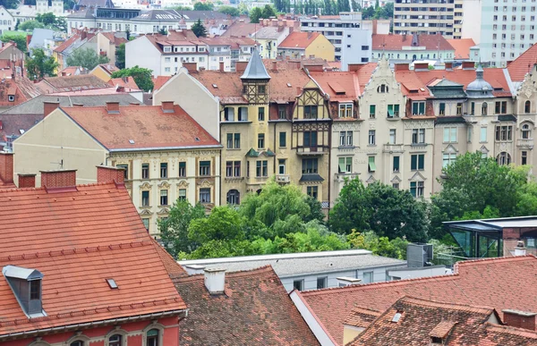 Luchtfoto van Graz, Oostenrijk Stockafbeelding