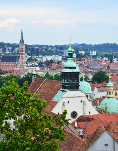 Avusturya, Graz 'ın havadan görünüşü — Stok fotoğraf