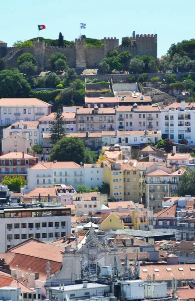 Fortaleza de Lisboa de São Jorge vista, Portugal — Fotografia de Stock