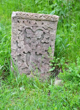 Medieval Ornamental Stone Cross in Grass