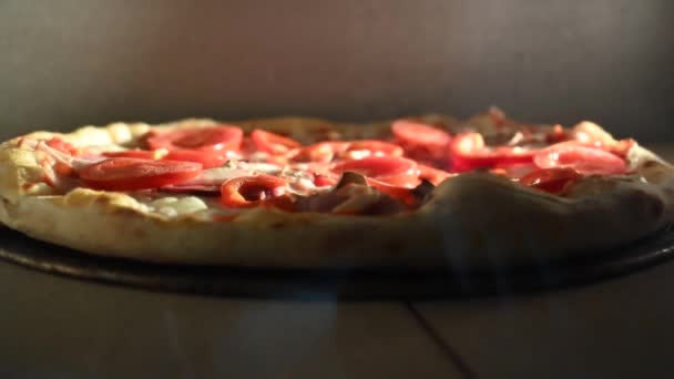 Pizza Jest Pieczona Piekarniku — Wideo stockowe