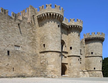 Rodos Şövalyelerinin Büyük Üstadı 'nın Sarayı, ana giriş. Rodos, Yunanistan