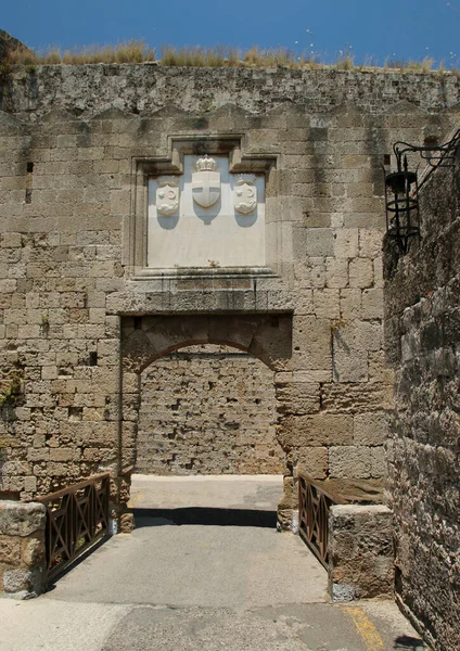 Porte Saint Athanase Fortifications Rhodes Rhodes Grèce — Photo