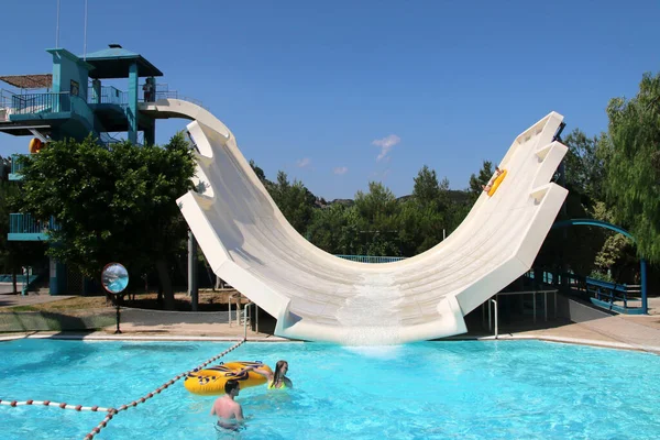 Waterpark Faliraki Tobogány Bazény Faliraki Řecko — Stock fotografie