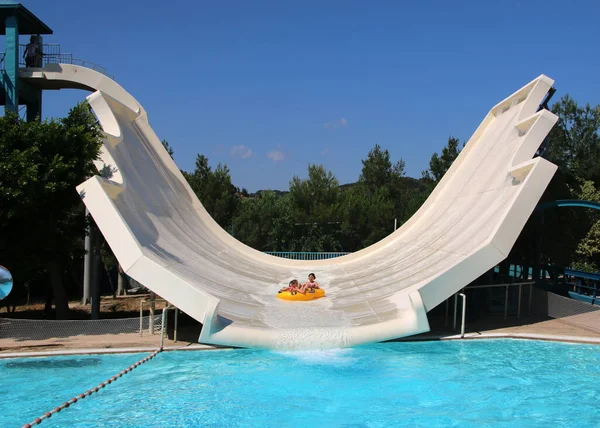 Waterpark Faliraki Vattenrutschbanor Och Bassänger Faliraki Grekland — Stockfoto