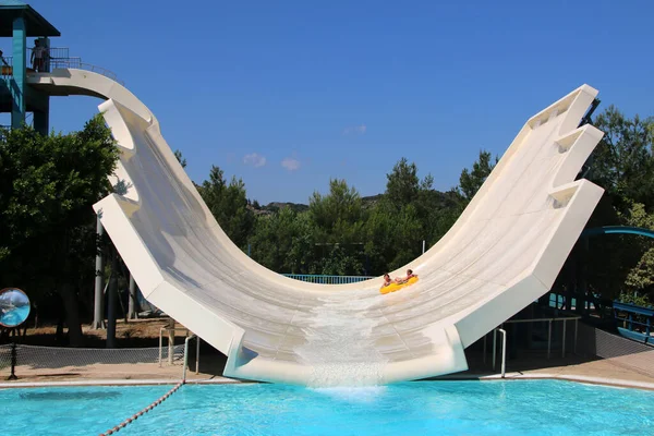 Waterpark Faliraki Escorregas Água Piscinas Faliraki Grécia — Fotografia de Stock