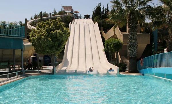 Waterpark Faliraki Zjeżdżalnie Wodne Baseny Faliraki Grecja — Zdjęcie stockowe