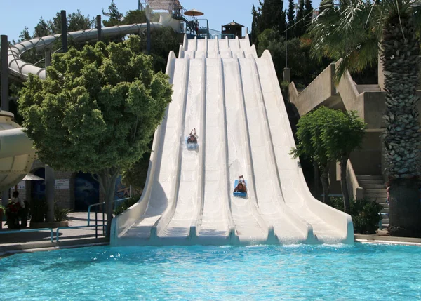 Waterpark Faliraki Vattenrutschbanor Och Bassänger Faliraki Grekland — Stockfoto