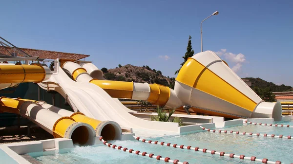 Waterpark Faliraki Vattenrutschbanor Och Bassänger Faliraki Grekland — Stockfoto