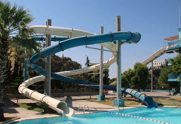 Waterpark Faliraki Escorregas Água Piscinas Faliraki Grécia — Fotografia de Stock