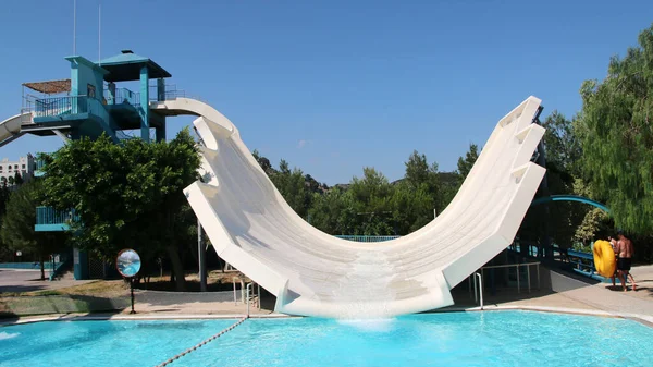 Waterpark Faliraki Tobogány Bazény Faliraki Řecko — Stock fotografie