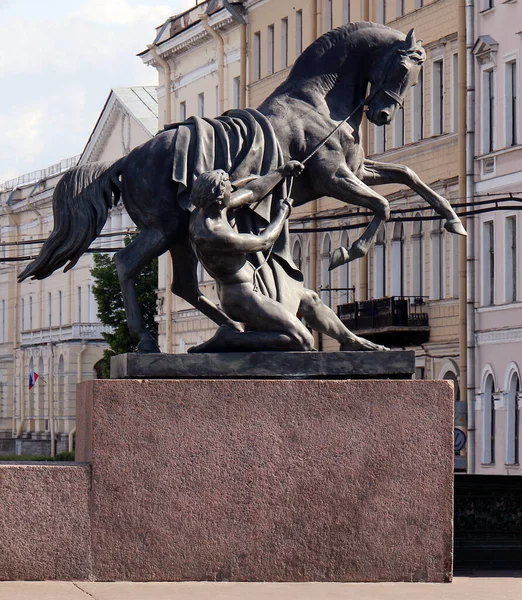 Jedna Soch Horse Tamers Mostě Anchovy Petra Clodta Von Jrgensburg — Stock fotografie