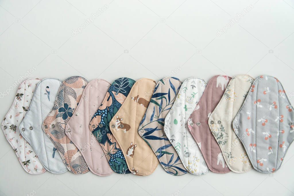 concept of cotton reusable pads during woman periods