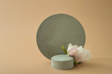 Beton şekilli ve manolyalı minimalist model.