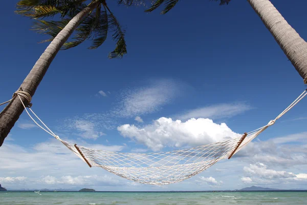 Empty hammock on beach — Stock Photo, Image