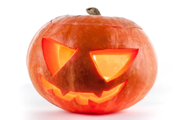 Halloween pumpa på vit — Stockfoto