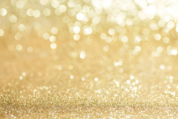 Glänzend Goldene Bokeh Glitzerlichter Abstrakten Hintergrund Weihnachten Silvesterparty Feier Konzept — Stockfoto