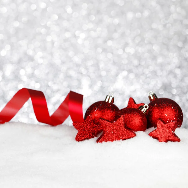 Decoração de Natal em neve — Fotografia de Stock