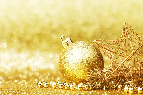 Gouden christmas decor — Stockfoto