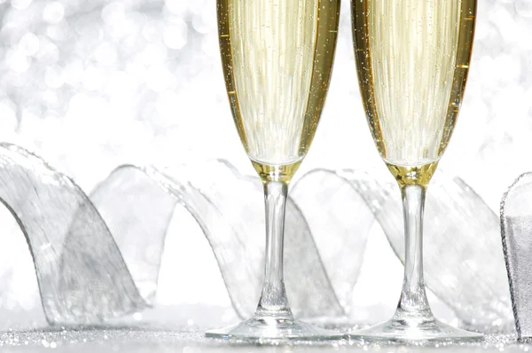 Champagne e fiocco — Foto Stock