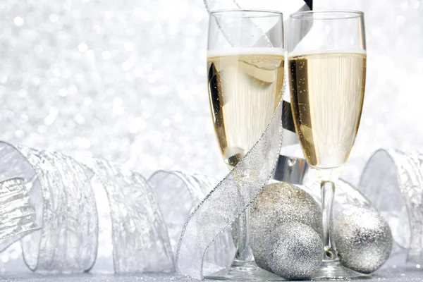 Champagne e decorazione — Foto Stock