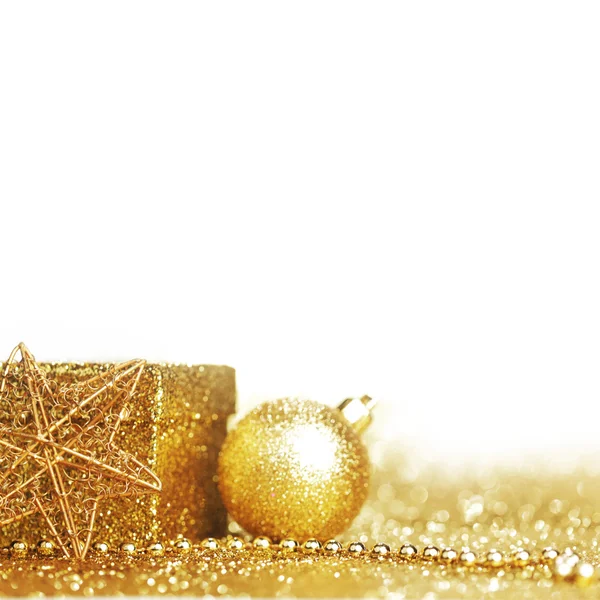 Golden christmas decor — Stock Photo, Image