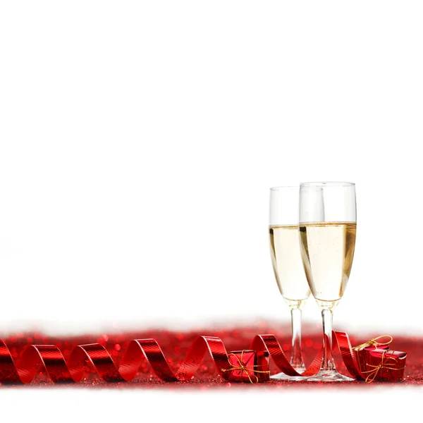 De dag van Valentijnskaarten champagne — Stockfoto