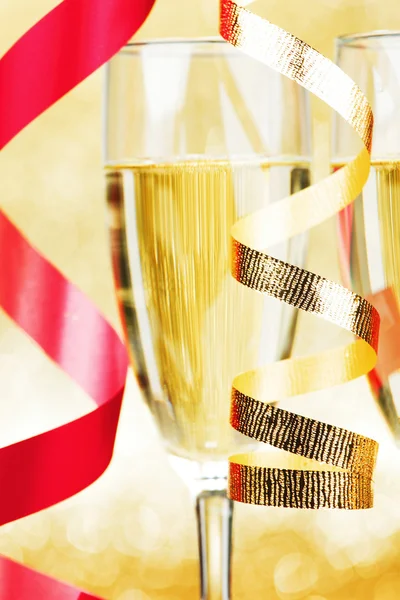 Champagne e nastri — Foto Stock