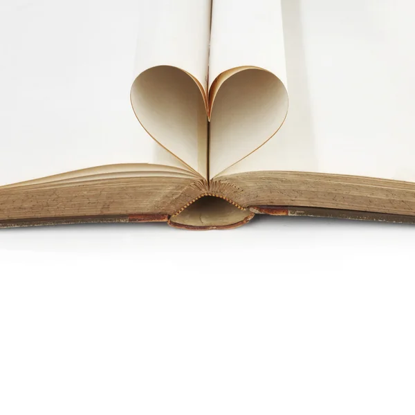 Heart shaped book pages — Stock Photo, Image