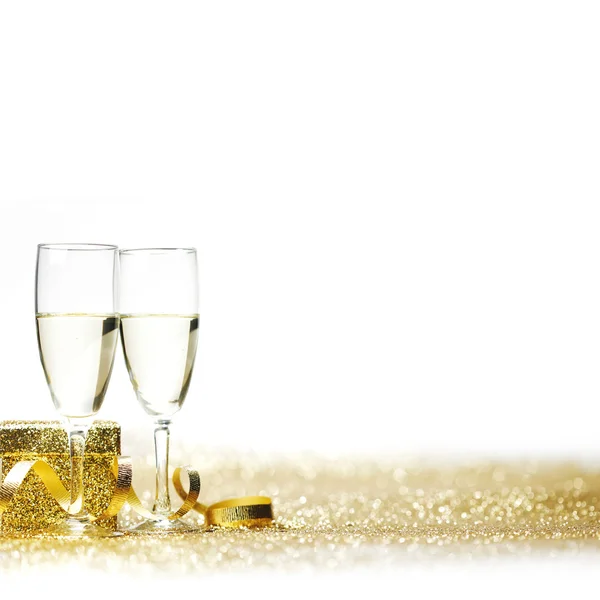 Champagne e regalo — Foto Stock