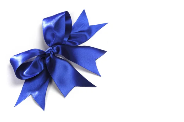 Декоративно-синий атласный лук — стоковое фото