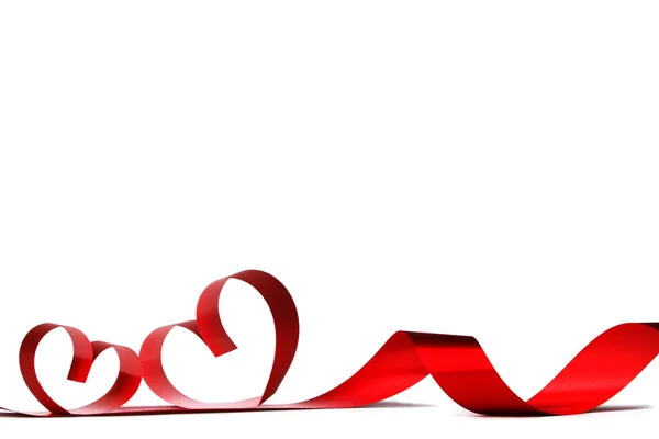 Red heart ribbon bow — Stock Photo, Image