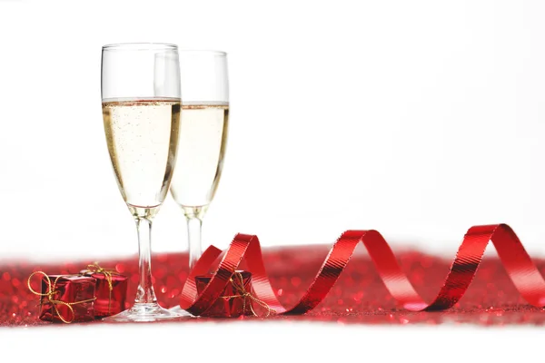 Champagne op glitters — Stockfoto