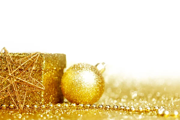 Golden christmas decor — Stock Photo, Image