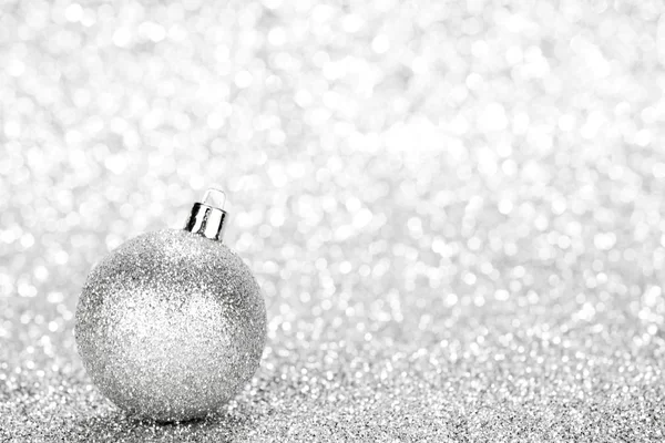 Glittering silver Christmas ball