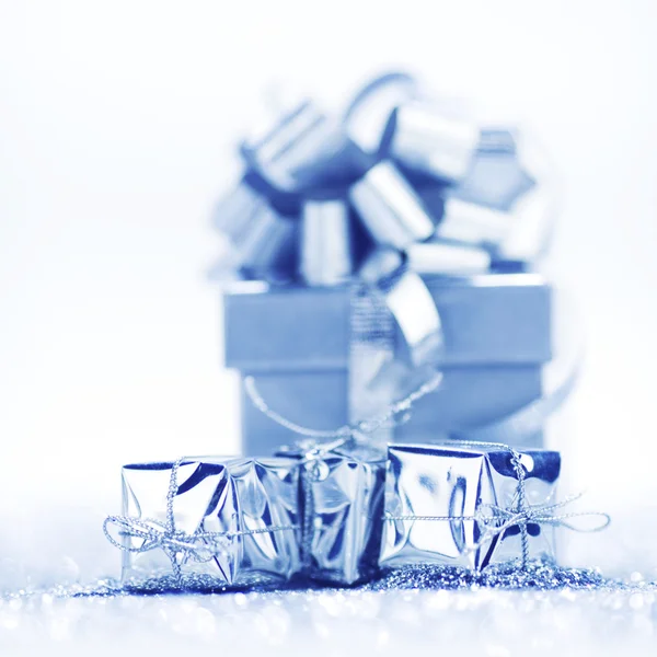 Silver holiday gifts — Stock Photo, Image