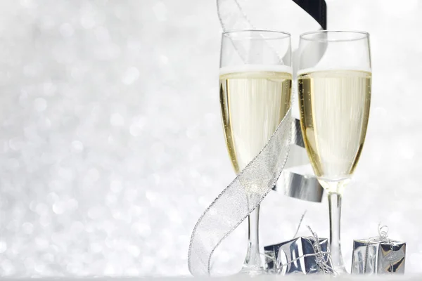 Champagne and decor — Stock Photo, Image