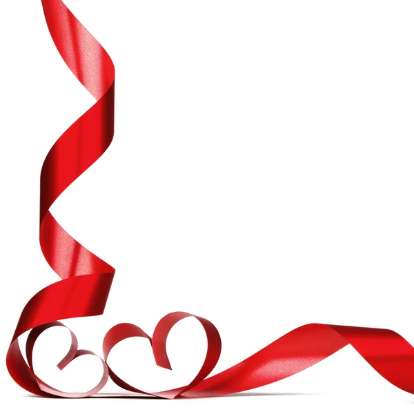 Red heart ribbon bow — Stock Photo, Image