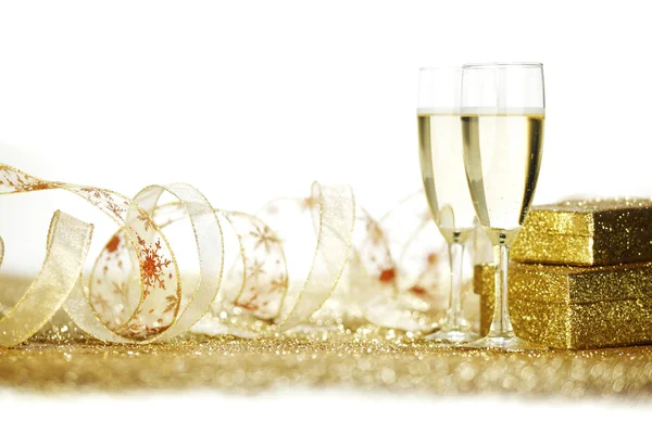 Champagne et cadeaux — Photo