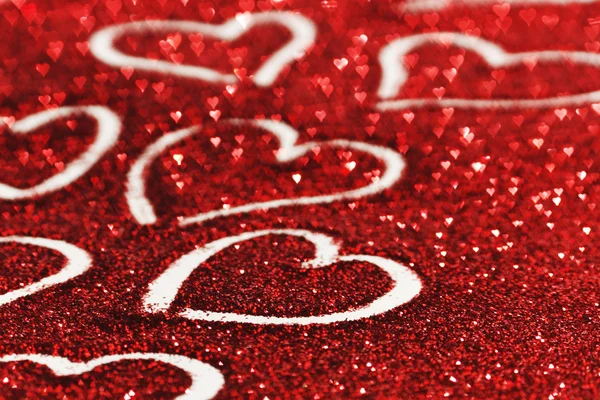 Glitter background with hearts — Stock Photo, Image