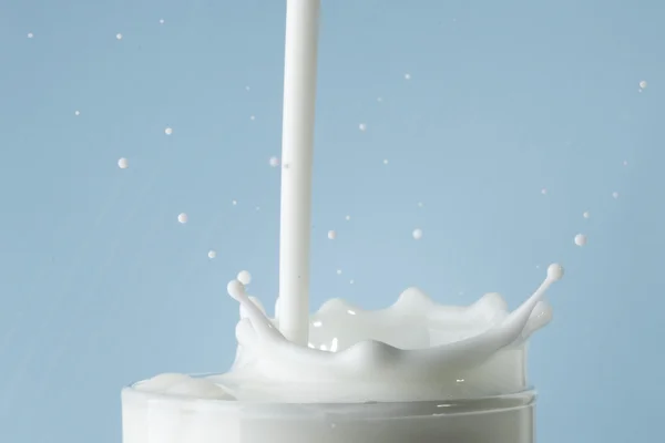 Splash of milk in glass — Stock Photo, Image