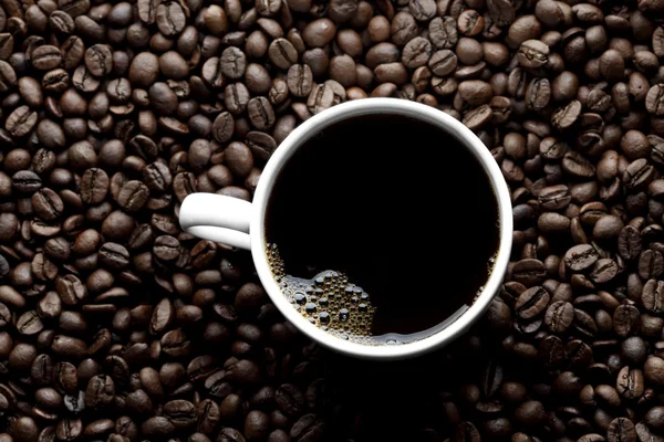 Bovenaanzicht van koffiekop — Stockfoto