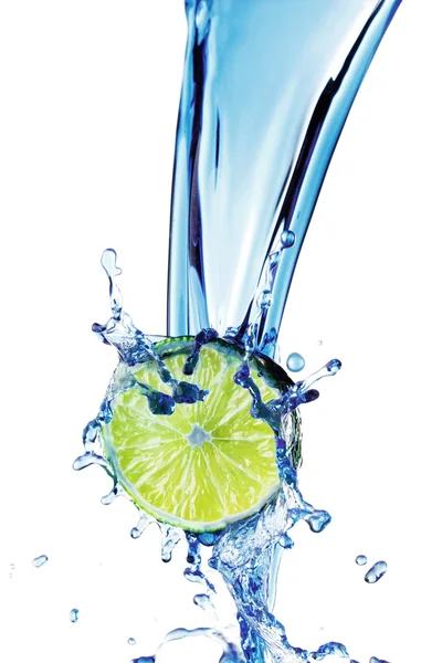 Lime with water splash — Stock Photo, Image