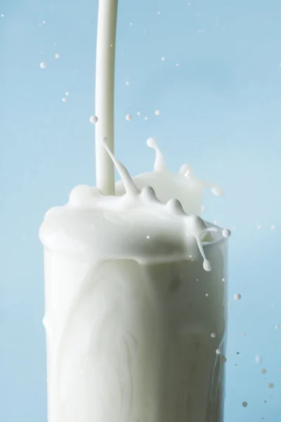 Βουτιά του γάλακτος σε ποτήρι — Φωτογραφία Αρχείου