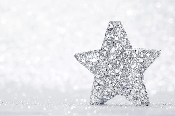 Stříbrné vánoční hvězda — Stock fotografie
