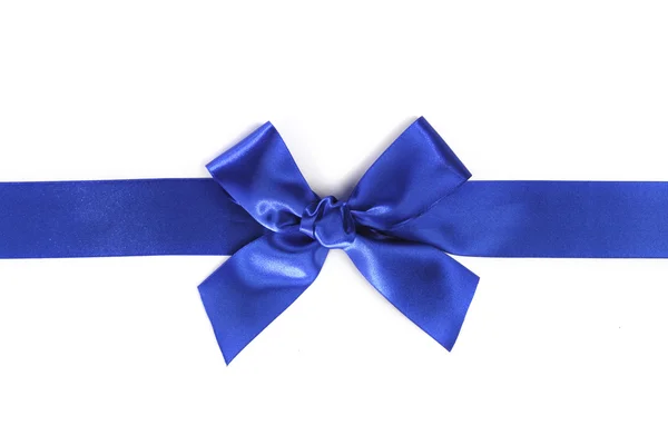 Decorative blue satin bow — Stock Photo, Image